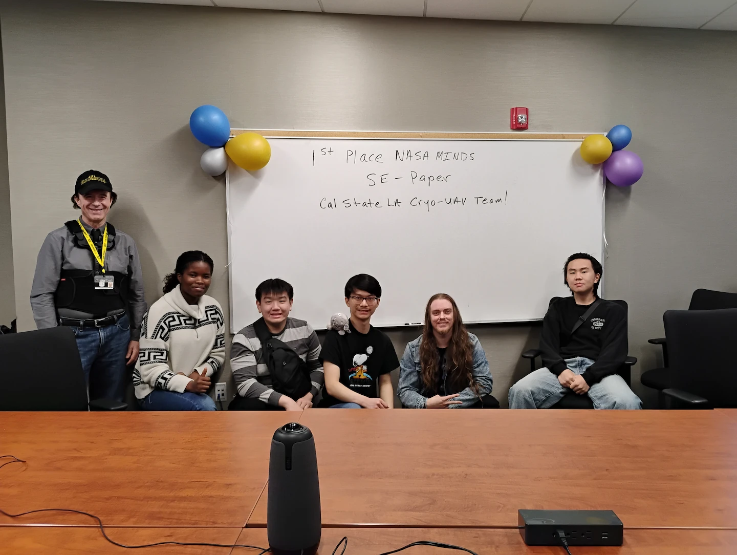 Cal State LA Cryo-UAV Team celebrating 1st Place at NASA MINDS