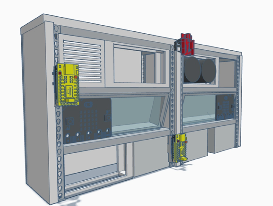 Diagram of Rack-Mountable Sensor Packages distributed throughout the Human Landing System cabin